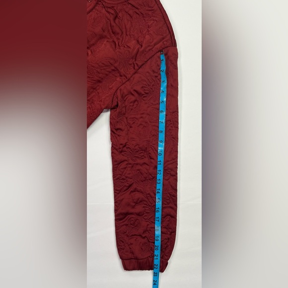 Aritzia Little Moon Floral Embroidered Cinch Waist Jacket - row red, M - Picture 9 of 12